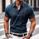 Herren Sommer Retro Dunkelblaues Polokragen Denim T-Shirt