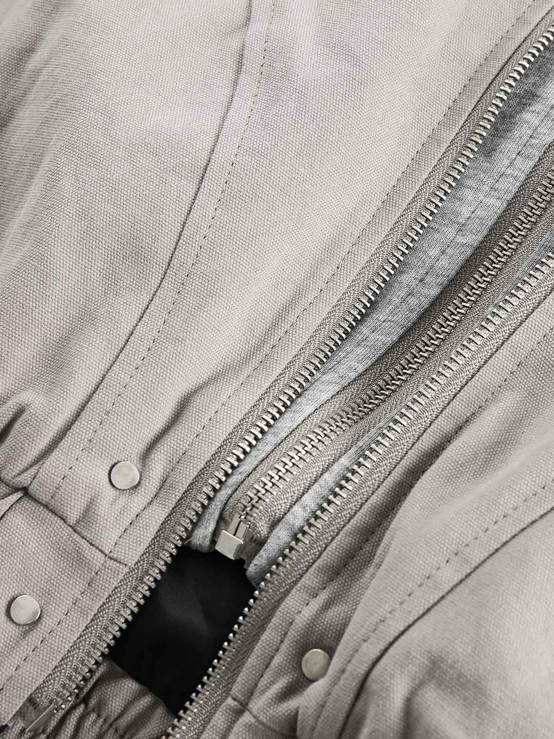 Deconstructed Split Faux Two-Piece Hooded Jacket