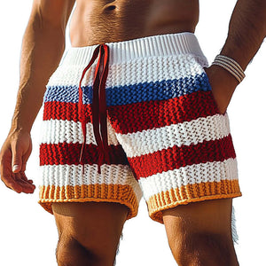 Men's Spring Fashion Striped Woven Sports Casual Shorts
