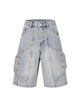 High Street Washed Distressed Denim Shorts