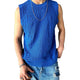 Men's Knitted Jacquard Crew Neck Tank Top