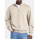 Men's Solid Color Zipper Stand Collar Long Sleeve Sweatshirt Jacket