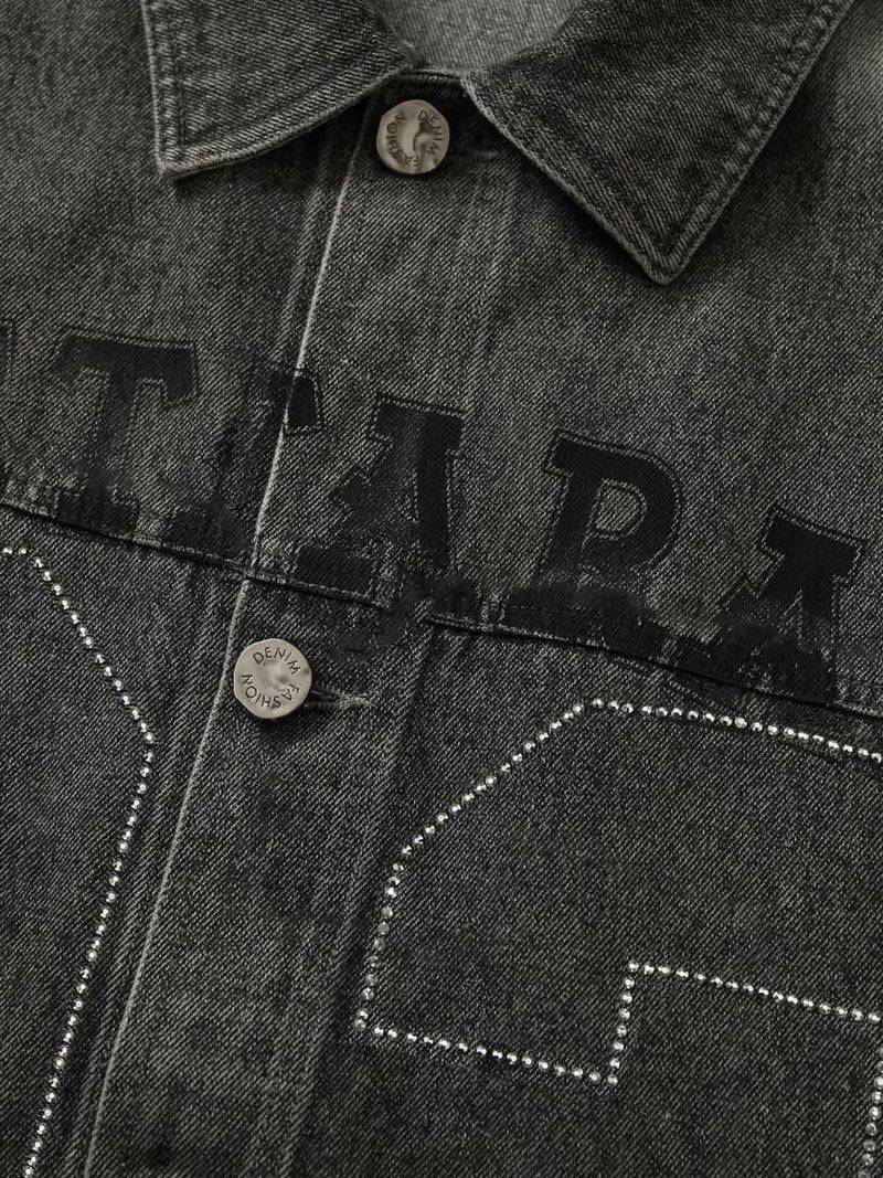 Retro Wasteland Rivet Denim Vest