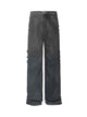 Dirty Wash Design Fleece Straight Leg Jeans