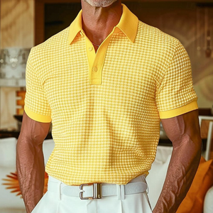 Herren-Golf-Poloshirt im klassischen Retro-Stil, modisch, Frühling