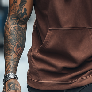 Herren Retro Casual Solid Color Sport Kapuzen-Tanktop