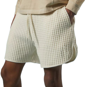 Men's Spring And Summer Fashion Waffle Elastic Waist Casual Shorts