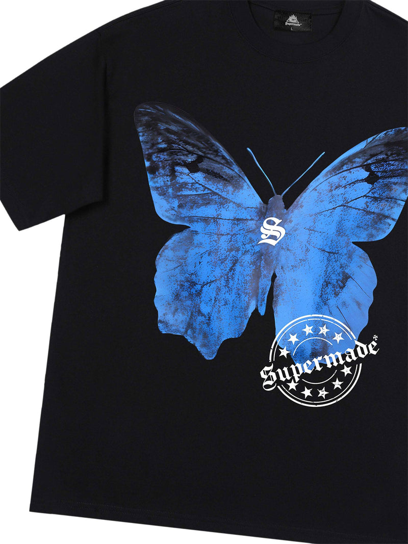 Street Hip-Hop Butterfly Stamp T-shirt