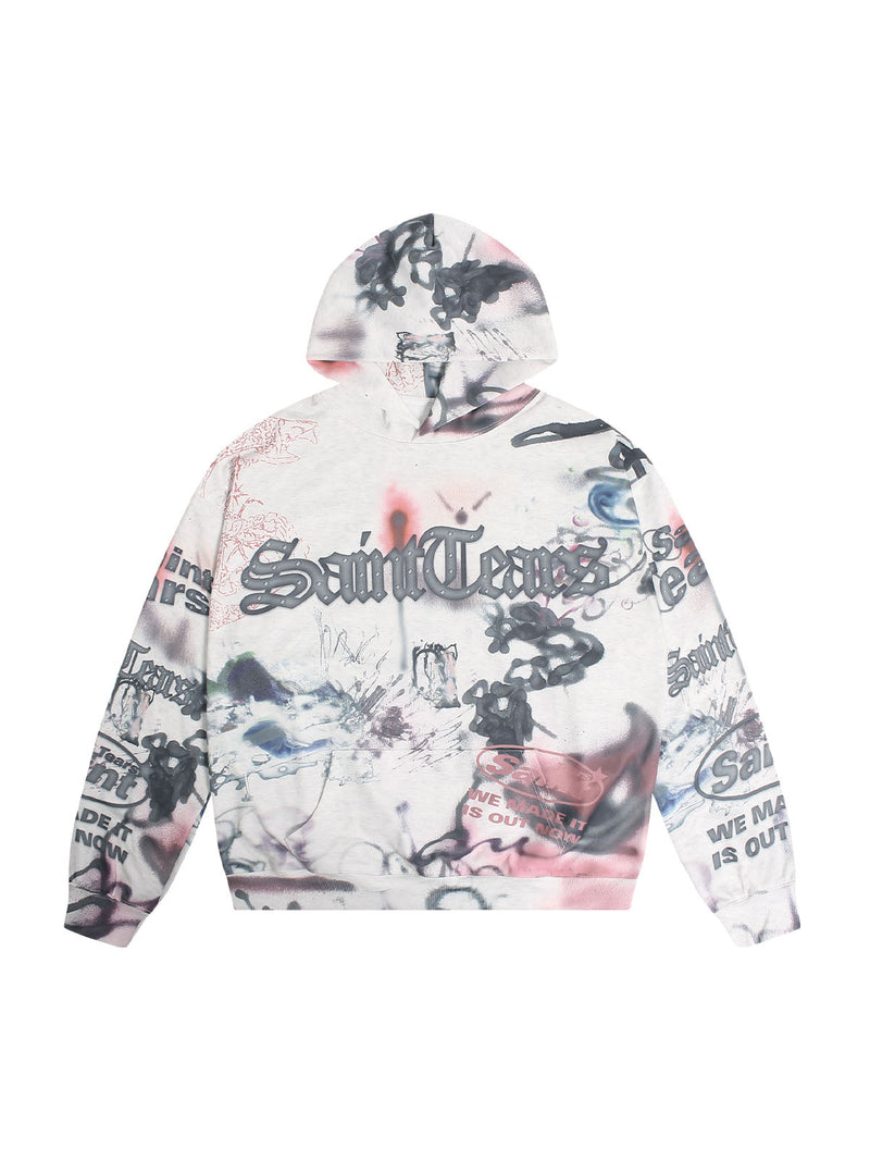 Hand-painted Ink Graffiti Hoodie