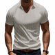 Men's Solid Color Waffle Lapel Short Sleeve POLO Shirt