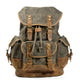 Men's Vintage Outdoor Canvas Stitching Leather Multi-Pocket Backpack