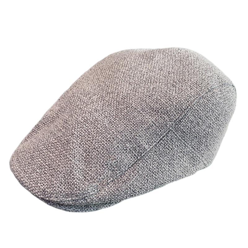 Herren-Baskenmütze aus Baumwollleinen im Vintage-Stil