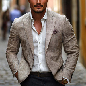 Men's Cotton And Linen Casual Blazer