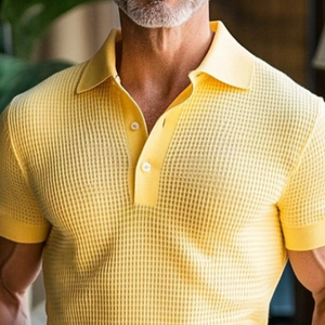 Men's Spring Fashion Classic Waffle Bright Color Golf Polo Shirt