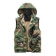 Men's Retro Camouflage Plush Lining Warm Hooded Cargo Vest
