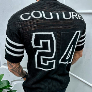 Men's Casual Fashion Round Neck Knitted Back Short-sleeved T-shirt