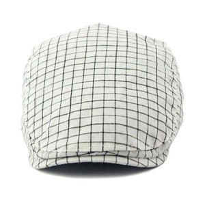 Men's Vintage Plaid Cotton Peaked Cap