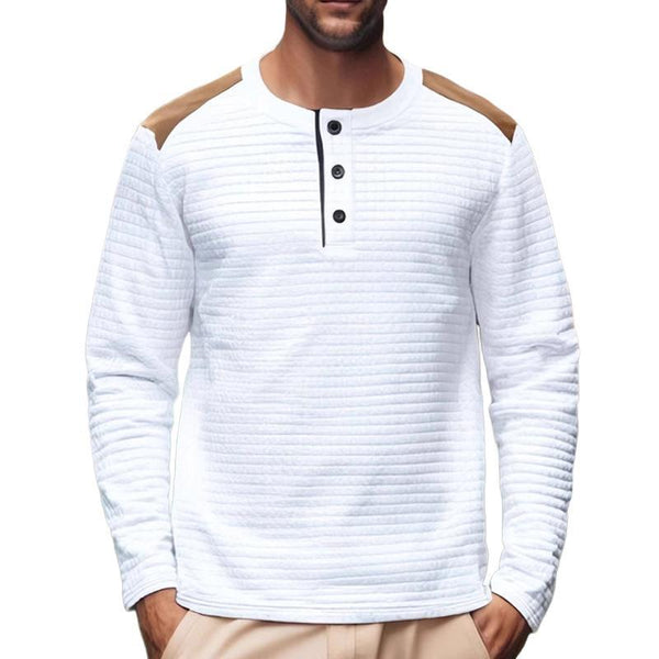 Herren Colorblock Small Checkered Sports Casual Langarm-T-Shirt
