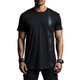 Lässiges Herren-T-Shirt aus Baumwolle und Leder mit Reißverschluss und kurzen Ärmeln