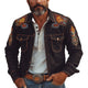 Men's Vintage Suede Embroidered Lapel Jacket