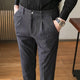 Men's Casual Business Solid Color Corduroy Straight Suit Pants