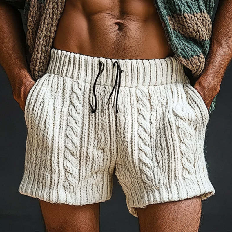 Herren Frühlingsmode Einfarbig Gewebte Sport-Freizeitshorts