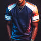 Men's Retro Casual Contrast Color Stitching Round Neck Short Sleeve T-Shirt