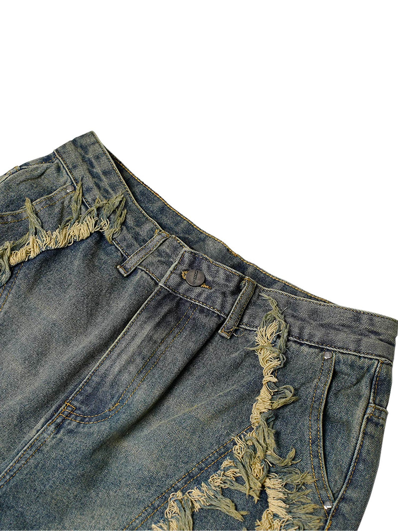 High Street Washed Distressed Denim Shorts