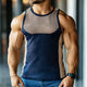 Men's Sportswear Solid Color Mesh Colorblock Round Neck Tank Top