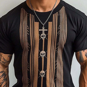 Herren-T-Shirt mit Rundhalsausschnitt und kurzen Ärmeln im Retro-Stil