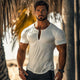 Men's Casual Cotton V-neck Slim Short Sleeve T-shirt