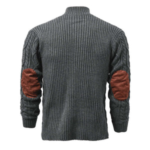 Herren-Strickpullover mit Zopfmuster und Stehkragen im Vintage-Stil