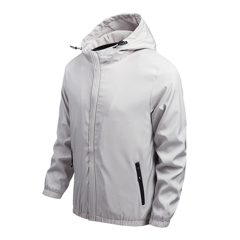 MEN'S HOODED CASUAL JACKET, MEN'S MOUNTAINEERING JACKET, WINDPROOF OUTDOOR SPORTS JACKET