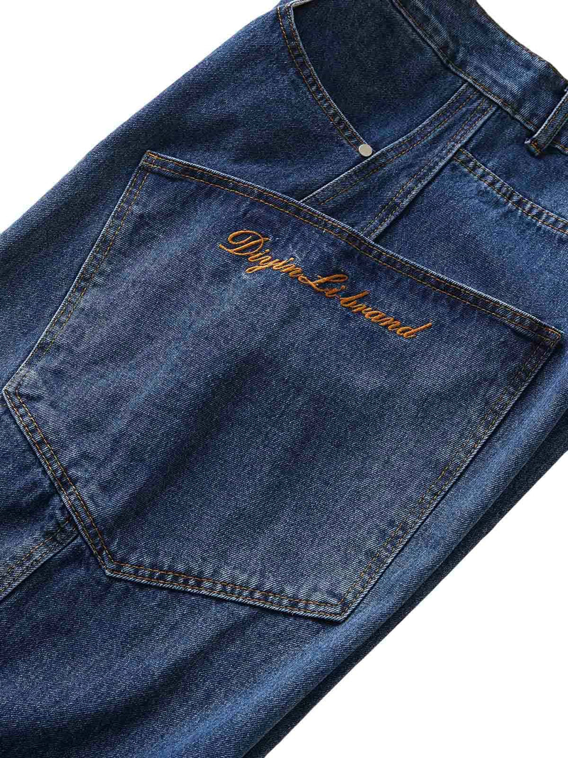 Embroidered Scimitar Tapered Jeans