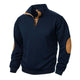 Lässiges Jacquard-Sweatshirt mit Stehkragen und Colorblock für Herren