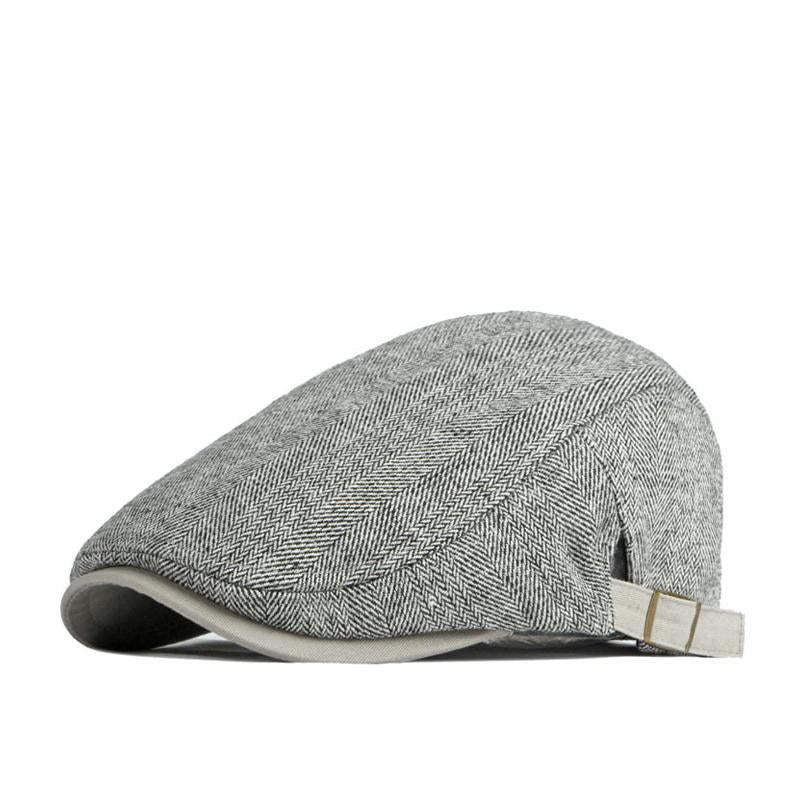 Men's Retro Casual Plaid Splicing Beret