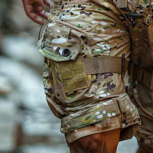 Men's Camouflage Elastic Waist Casual Cargo Shorts