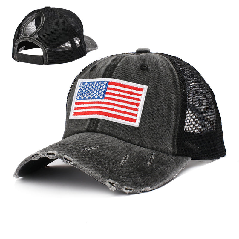 COTTON WASHED INDEPENDENCE DAY FLAG BASEBALL HAT