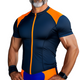 Men's Retro Casual Quick Dry Zipper Collarless Short Sports Short Sleeve T-shirt