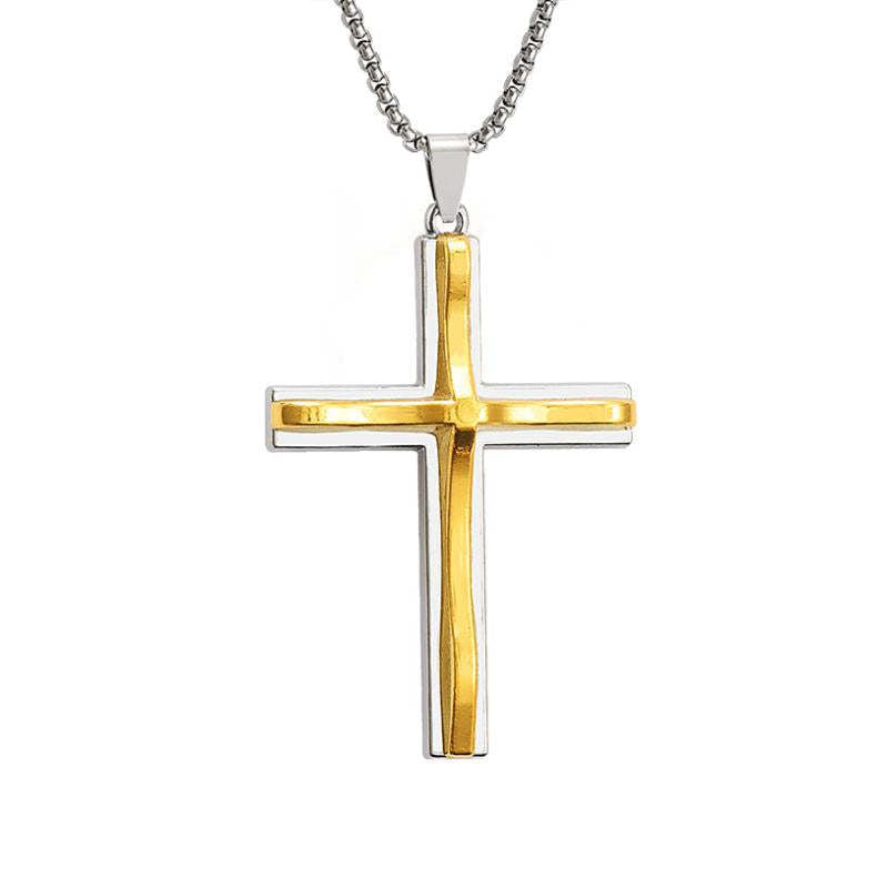 Lässige Vintage-Halskette mit Wellenkreuz 