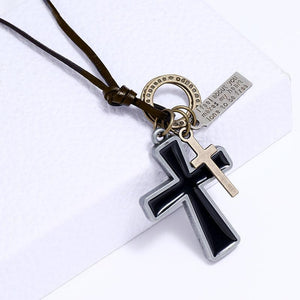 Vintage Casual Letter Cross Necklace