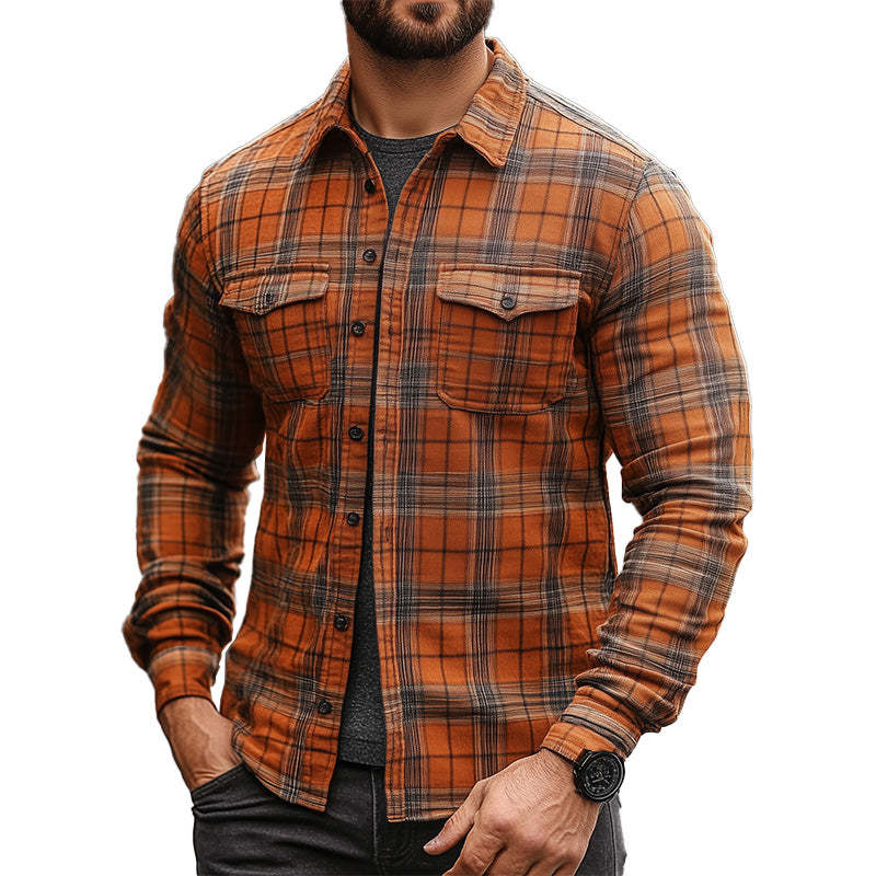Men's Early Spring Retro Plaid Long Sleeve Shirt