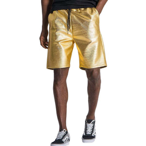 Herren Sommermode Gold Lose Shorts