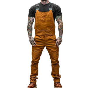 Men's Retro Casual Solid Color Workwear Overalls