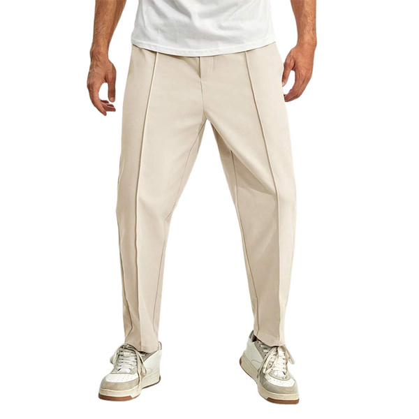 Einfarbige, lässige Hose mit elastischer Taille für Herren 