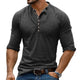 Lässiges Langarm-T-Shirt mit Henley-Kragen und mehreren Knöpfen für Herren