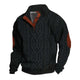 Herren-Strickpullover mit Zopfmuster und Stehkragen im Vintage-Stil