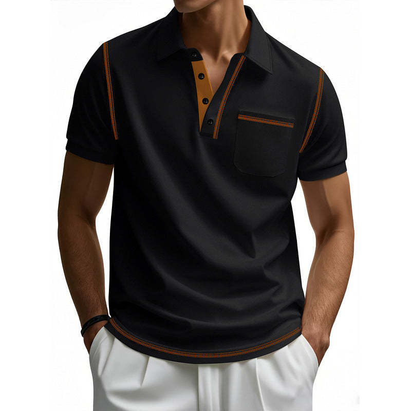 Lässiges Poloshirt aus Baumwolle für Herren mit kurzen Ärmeln