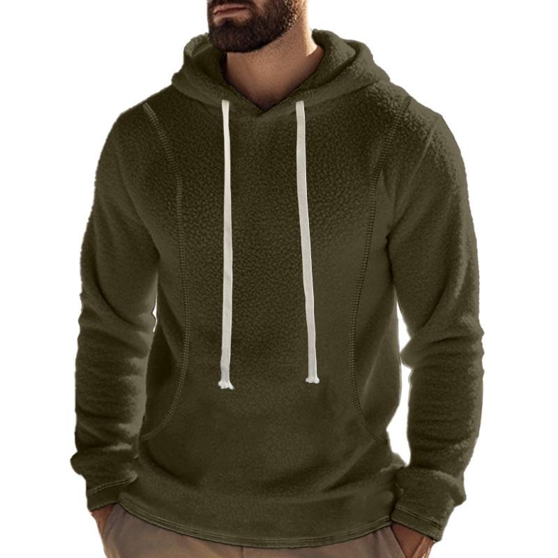 Men's Casual Outdoor Polar Fleece Long Sleeve Pullover Hoodie
