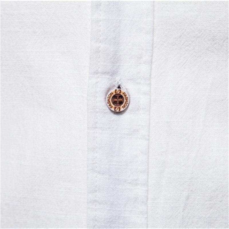 Men's Cotton And Linen Casual Solid Color Long-sleeved Shirt